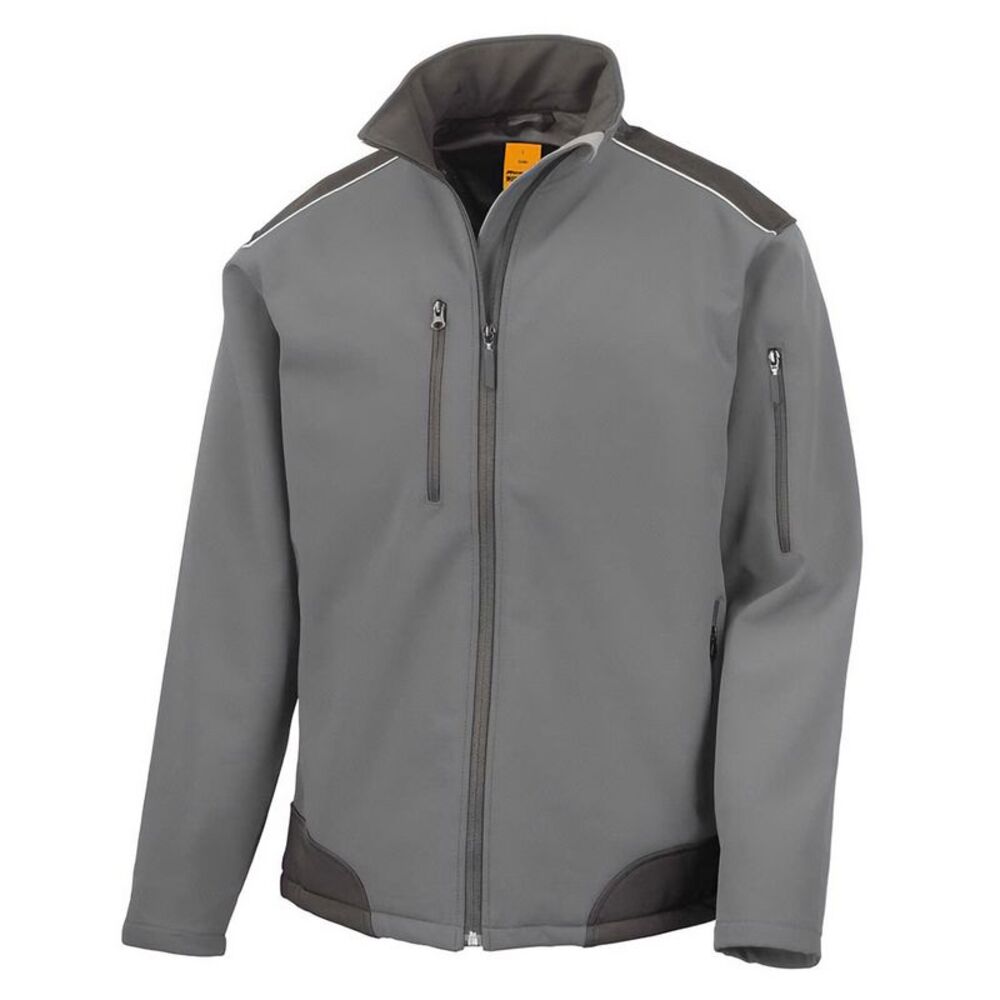 Result Mens Work Guard Ripstop Soft Shell Jacket / Gray/Black